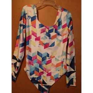 Bodysuit  Multicolor one piece Long Sleeve a Snap Closure size medium